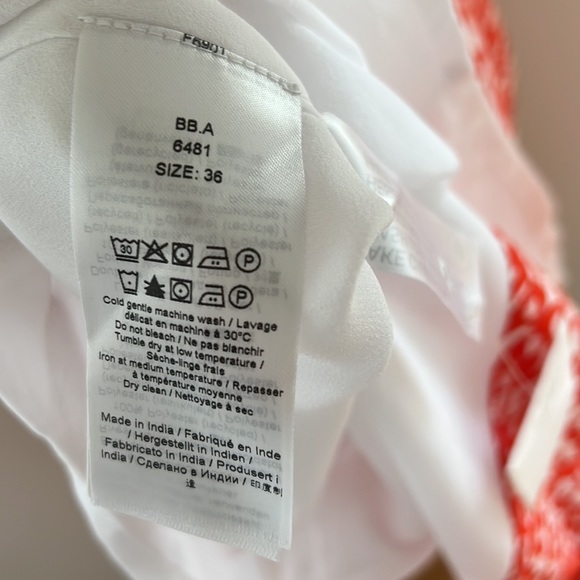 NWT GANNI Balloon-sleeve Floral-print Crepe Midi Dress - Picture 7 of 10